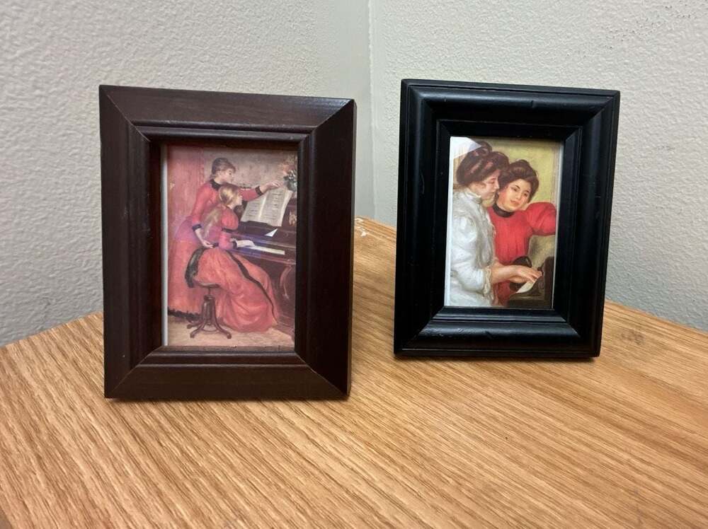 Two Mini Framed Printed Playing Cards